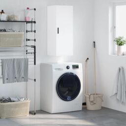 Berkfield Home Wall Mounted Cabinet White 34.5x34x90 cm - thumbnail 1