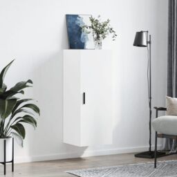 Berkfield Home Wall Mounted Cabinet White 34.5x34x90 cm - thumbnail 3