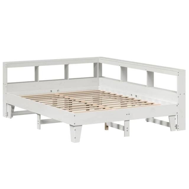 Berkfield Home Decorative Bookcase Bed without Mattress White 140x200cm Solid Wo - Size: 140x200 cm - image 1
