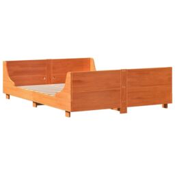 Berkfield Home Bed Frame without Mattress Wax Brown 120x200 cm Solid Wood Pine - Size: Small Double - thumbnail 6