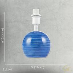 Happy Homewares Blue & White Ceramic Gloss Table Lamp Base with Tiltable Lamp Holder - thumbnail 7