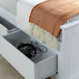 Bedmaster Enzo Wooden 3 Drawer Bookcase Bed in White - Size: Single - thumbnail 6