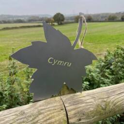 Poppyforge Falling Leaves - Bare Metal/Ready to Rust - W20 x H25 cm - Cymru in Grey - thumbnail 3