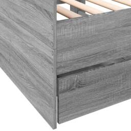 Berkfield Home Daybed w/Drawers Frame Grey Sonoma 75x190 cm Small Single - thumbnail 7