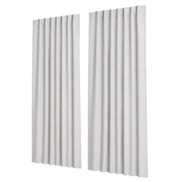 Marlow 100% Blackout Curtains for Bedroom Living Room Thermal Insulated in Natural White - Size: 117 cm width x 137 cm drop - image 1