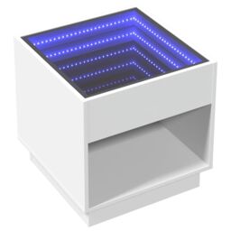Berkfield Home Coffee Table with Infinity LED White 50x50x50 cm - Size: 50 x 50 x 50 cm - thumbnail 3