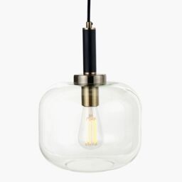 Ruma Minimalist Industrial Glass Pendant Light Industrial Hanging Ceiling Light in Black - thumbnail 3