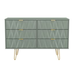 Ready Assembled 2 U Dallas 6 Drawer Wide Chest (Ready Assembled) in Pale Green - thumbnail 2