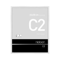 nielsen C2 Aluminium Picture Frame 24x30cm - Float Glass & Push/Turn Clips in White - Size: 24x30 cm