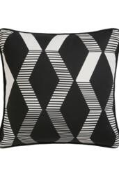 Fusion 'Rico' UV & Water Resistant Zig Zag Geo Print Outdoor Cushion in Black - Size: 43 cm x 43 cm - thumbnail 2