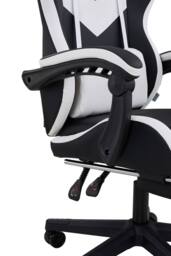 Living and Home High Back Gaming Chair with Massage Lumbar Support & Footrest in Black - thumbnail 7