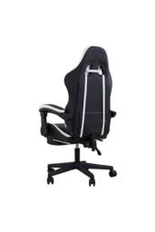 Living and Home High Back Gaming Chair with Massage Lumbar Support & Footrest in Black - thumbnail 5