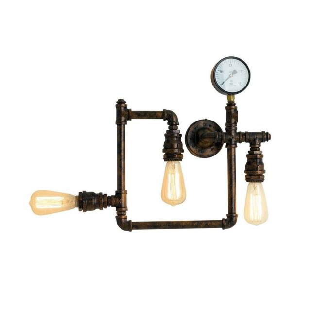 Netlighting AMARCORD Industrial 3 Light Semi Flush Light Rust 48x44cm in Brown - Size: 48x44 cm