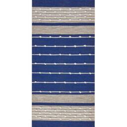 Wyld and Coco Navy Beige Handwoven Cotton Rug 80 x 150 cm in Blue - Size: 80 cm x 150 cm - thumbnail 2