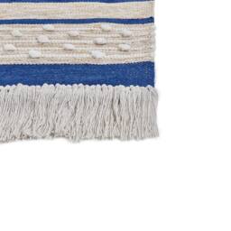 Wyld and Coco Navy Beige Handwoven Cotton Rug 80 x 150 cm in Blue - Size: 80 cm x 150 cm - thumbnail 5