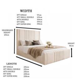 Desire Deco Plush Velvet Haisley Ottoman Storage Bed Frame in Blue - Size: King - thumbnail 3
