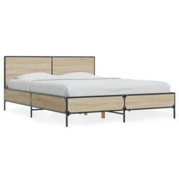 Berkfield Home Durable Bed Frame without Mattress Sonoma Oak 120x190 cm Small Double in Light Tan - thumbnail 3