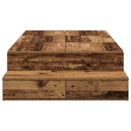 Berkfield Home Storage Bed Frame Old Wood Engineered wood 236.5 x 100 x 31.5 cm in Brown - thumbnail 8