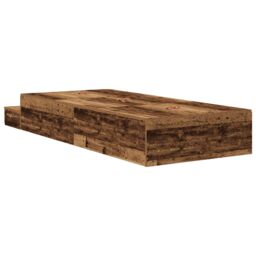 Berkfield Home Storage Bed Frame Old Wood Engineered wood 236.5 x 100 x 31.5 cm in Brown - thumbnail 9