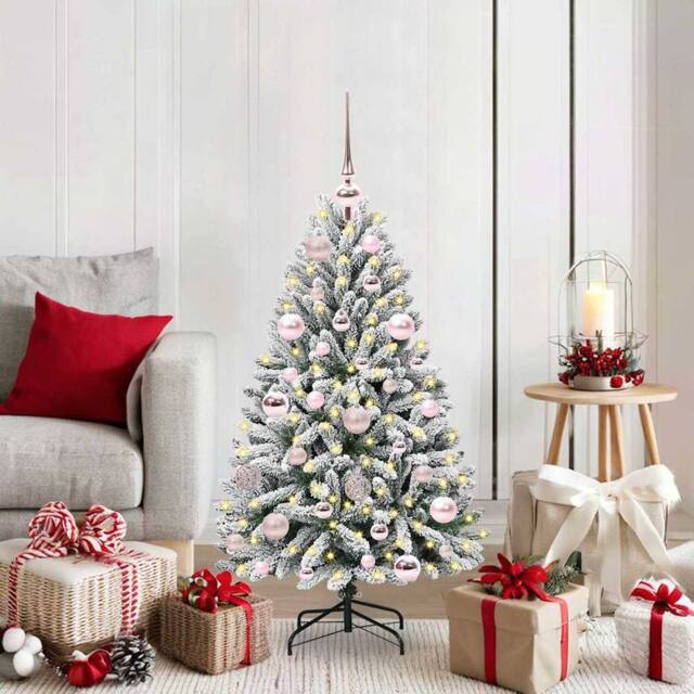 Berkfield Home Artificial Christmas Tree Green & White 120 cm PVC & Metal - image 1