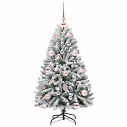 Berkfield Home Artificial Christmas Tree Green & White 120 cm PVC & Metal - thumbnail 4