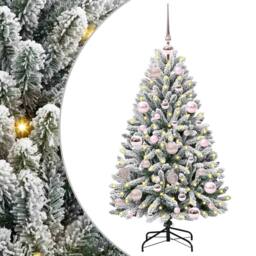 Berkfield Home Artificial Christmas Tree Green & White 120 cm PVC & Metal - thumbnail 2