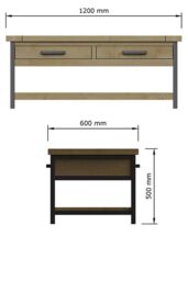 FWStyle Lowry 2 Drawer Solid Pine Coffee Table (H) 50 (W) 120 (D) 60cm in Brown - thumbnail 5