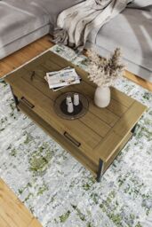 FWStyle Lowry 2 Drawer Solid Pine Coffee Table (H) 50 (W) 120 (D) 60cm in Brown - thumbnail 2