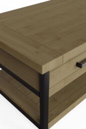 FWStyle Lowry 2 Drawer Solid Pine Coffee Table (H) 50 (W) 120 (D) 60cm in Brown - thumbnail 4