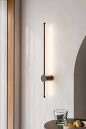 Living and Home 360 Degree Rotatable LED Straight Wall Light Warm Light 60cm in Black - thumbnail 3