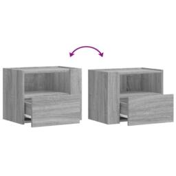 Berkfield Home Decorative Wall-mounted Bedside Cabinet Grey Sonoma 45x30x35 cm - Size: 45 x 30 x 35 cm - thumbnail 8