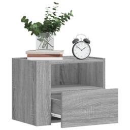 Berkfield Home Decorative Wall-mounted Bedside Cabinet Grey Sonoma 45x30x35 cm - Size: 45 x 30 x 35 cm - thumbnail 2