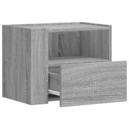 Berkfield Home Decorative Wall-mounted Bedside Cabinet Grey Sonoma 45x30x35 cm - Size: 45 x 30 x 35 cm - thumbnail 7