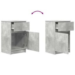 Berkfield Home Bedside Cabinet Concrete Grey 39x35x65 cm Engineered Wood - Size: 39 x 35 x 65 cm - thumbnail 9