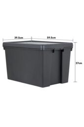 Wham Bam 3 x 62L Stackable Plastic Storage Box & Lid in Black - thumbnail 5
