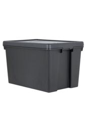 Wham Bam 3 x 62L Stackable Plastic Storage Box & Lid in Black - thumbnail 2