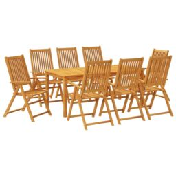 Berkfield Home 9 Piece Garden Dining Set Solid Wood Acacia in Brown - thumbnail 2