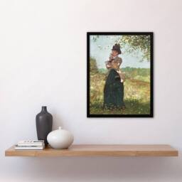 "Artery8 Young Woman in a Yellow Jacket Winslow Homer Framed Wall Art Print in Green - Size: W12"" x H16""" - thumbnail 4