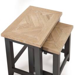 Cheshire Dunvegan Nest Of Tables in Dark Grey & Oak - thumbnail 4