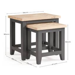 Cheshire Dunvegan Nest Of Tables in Dark Grey & Oak - thumbnail 6