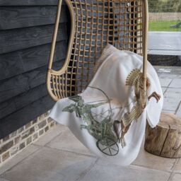 Benjamin Tate Design Pharaoh On War Chariot Blanket in Natural - Size: 120 cm x 150 cm - thumbnail 4
