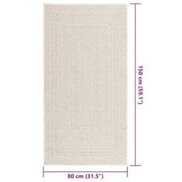 Berkfield Home Rug ZIZUR Cream 80x150 cm Jute Look Indoor & Outdoor - Size: Medium - thumbnail 9
