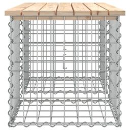 Berkfield Home Garden Bench Gabion Design 103x44x42 cm Solid Wood Pine in Brown - Size: 103 x 44 x 42 cm - thumbnail 4