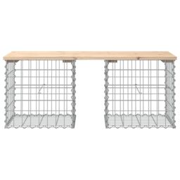 Berkfield Home Garden Bench Gabion Design 103x44x42 cm Solid Wood Pine in Brown - Size: 103 x 44 x 42 cm - thumbnail 3