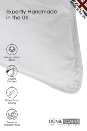 Homescapes White Duck Feather Pillow Pair - thumbnail 4
