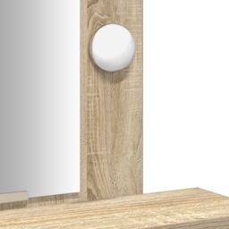 Berkfield Home Dressing Table with LED Lights - Sonoma Oak - 50x41x140 cm in Beige - Size: 50 x 41 x 140 cm - thumbnail 9