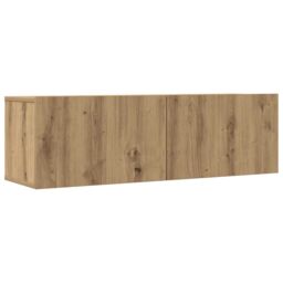 Berkfield Home 3 Piece TV Cabinet Set Wall-mounted Artisan Oak Engineered Wood in Brown - thumbnail 4