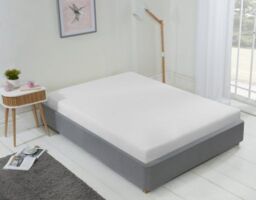 New Edge Blinds Brights Collection Non Iron Fitted Sheet in White - Size: Double - thumbnail 1
