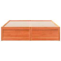 Berkfield Home Bed Frame without Mattress Wax Brown 140x190 cm Solid Wood Pine - thumbnail 4
