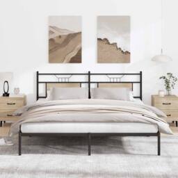 Berkfield Home Bed Frame without Mattress Sonoma Oak 183x213 cm Engineered Wood in Light Brown - thumbnail 2